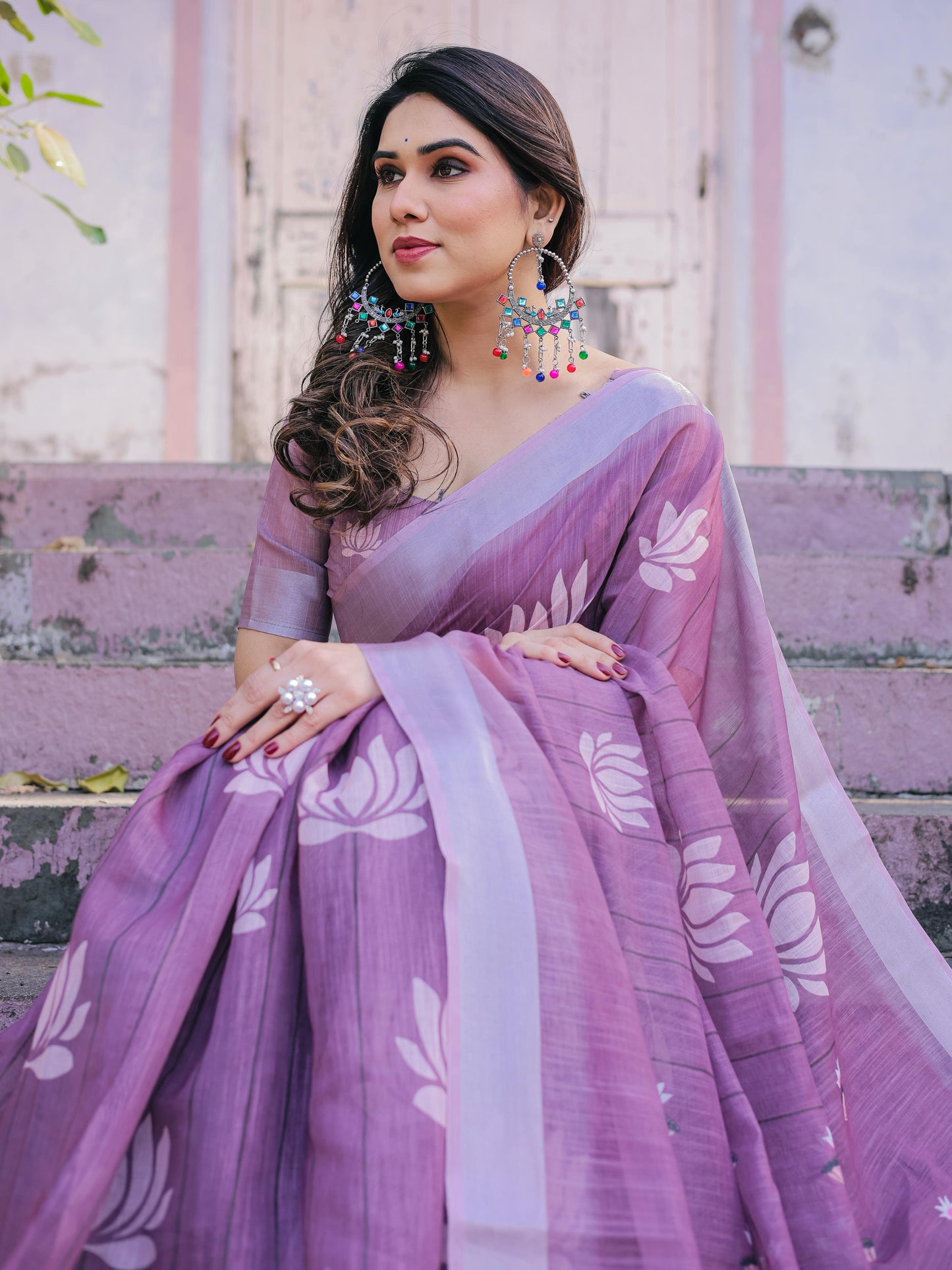 Pink saree