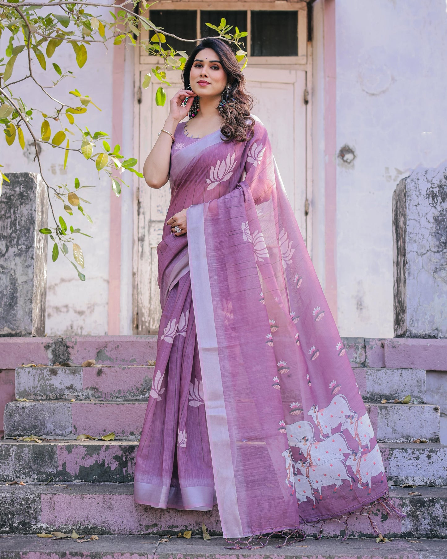 Pink saree
