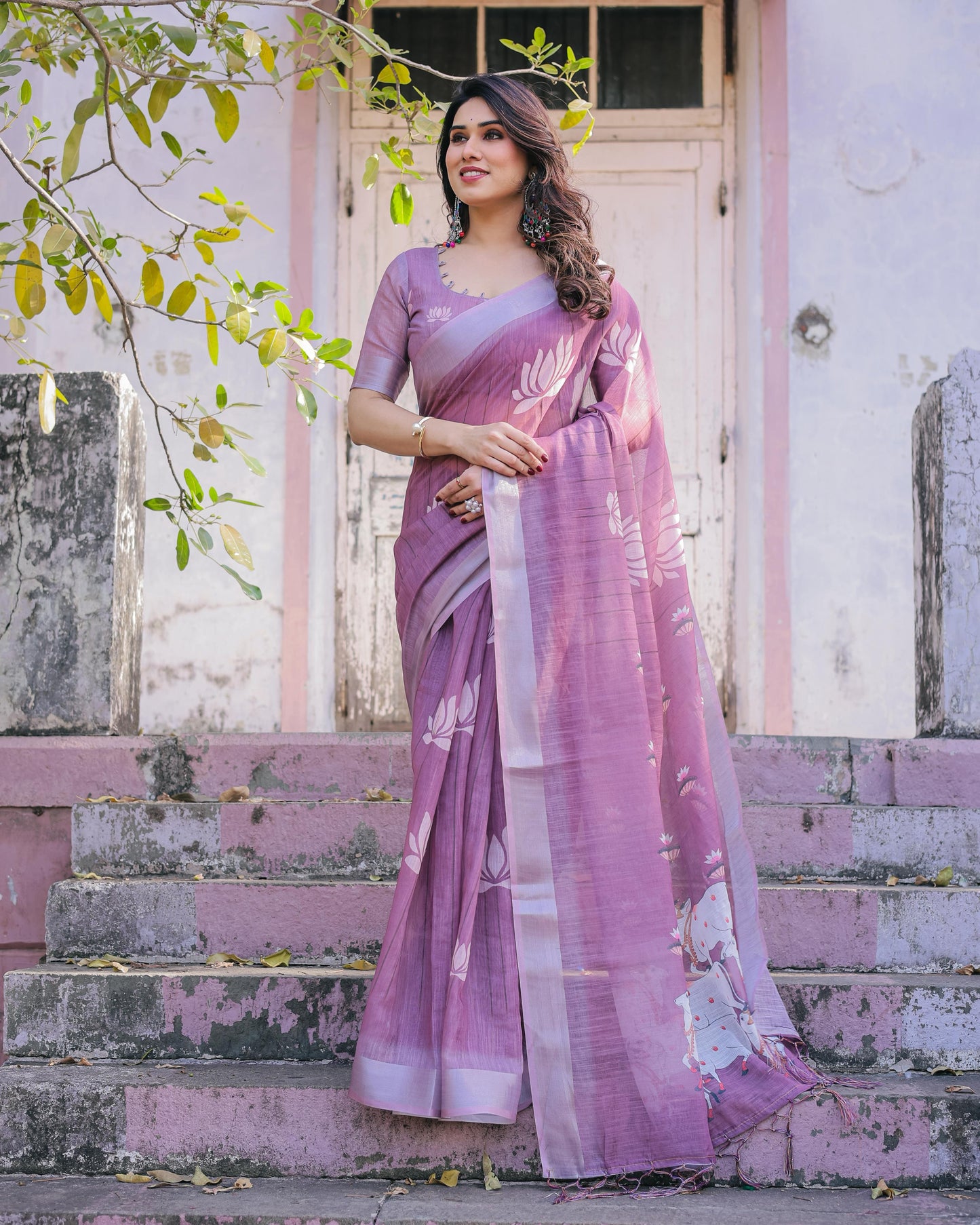 Pink saree