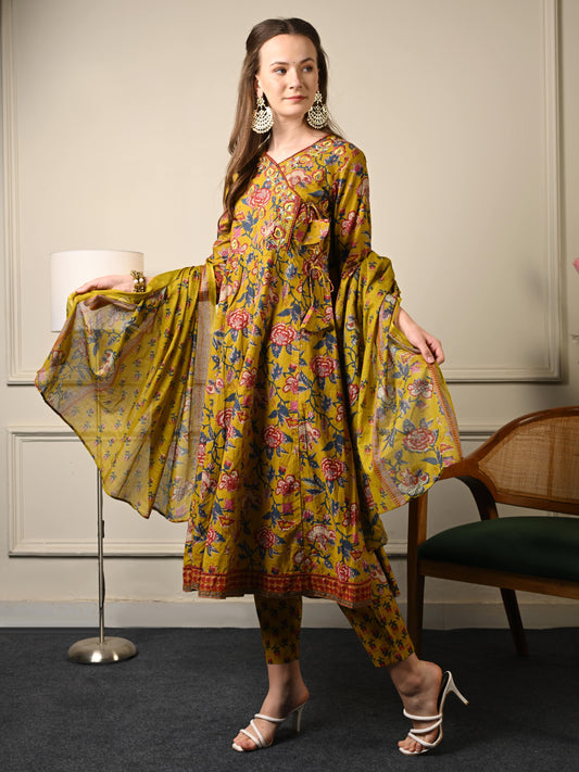 Mustard Yellow Anarkali Suit Set