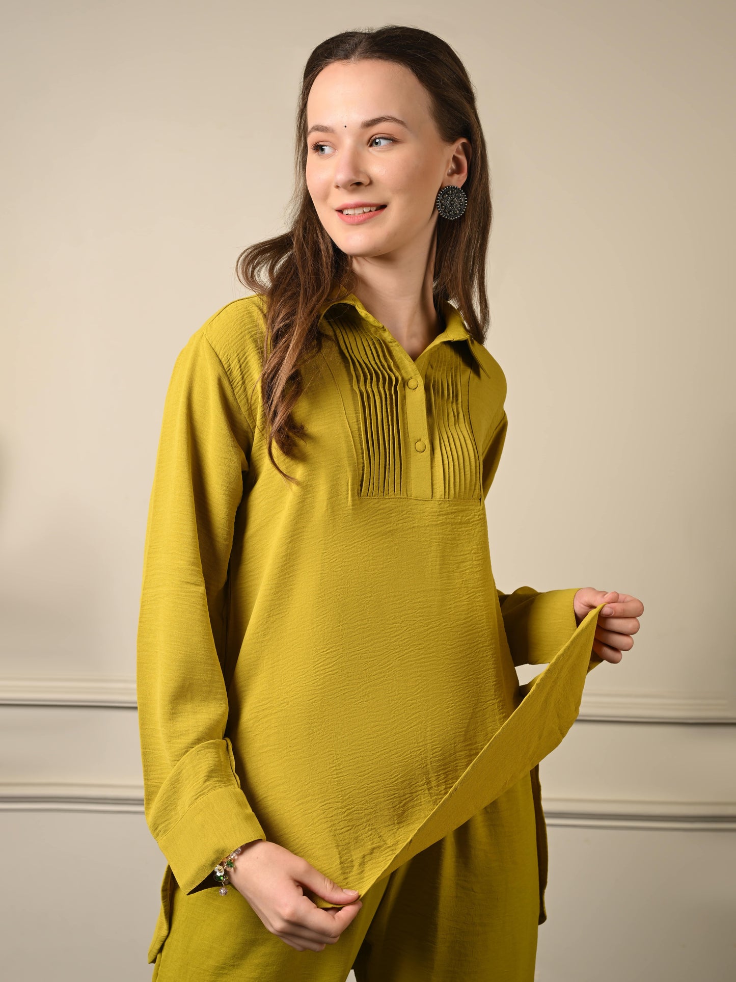 Mustard Yellow Imported Fabric Coord Set