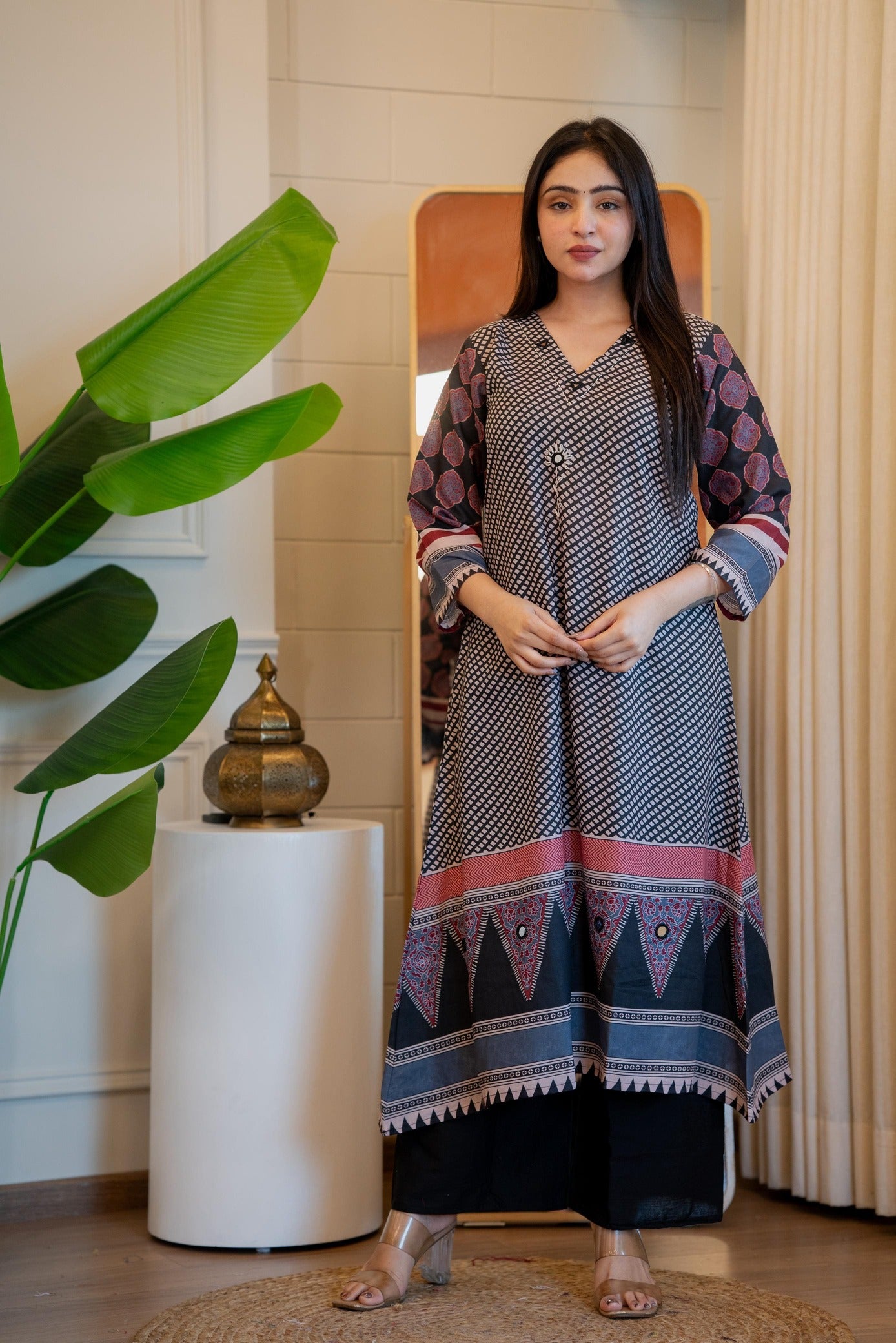 Midnight Blue Flared Kurta Pant Set