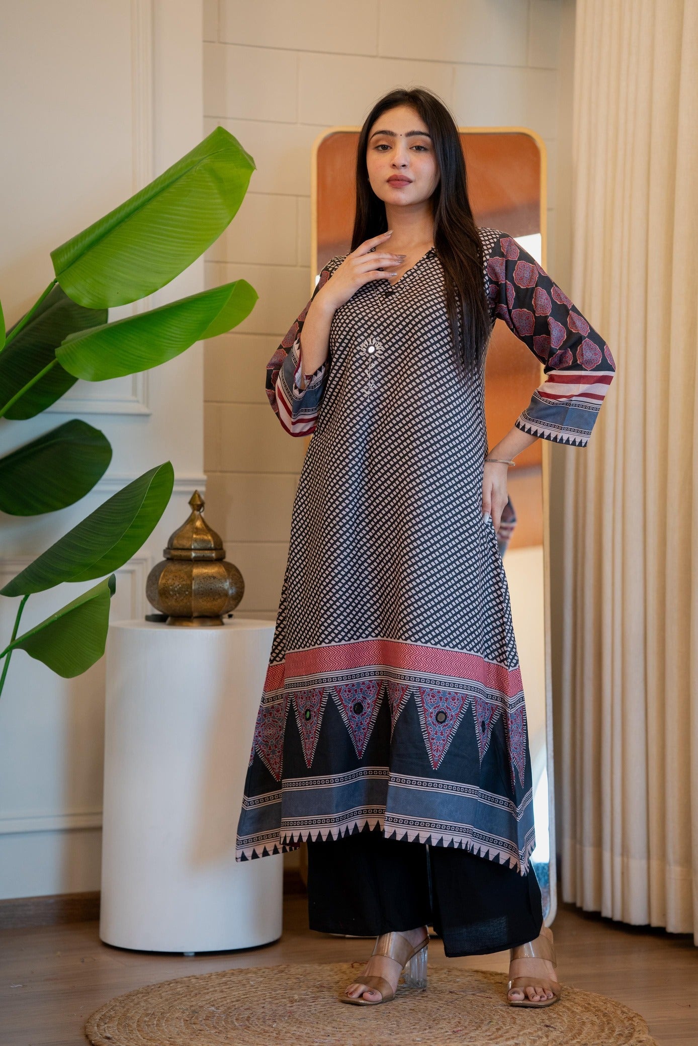 Midnight Blue Flared Kurta Pant Set