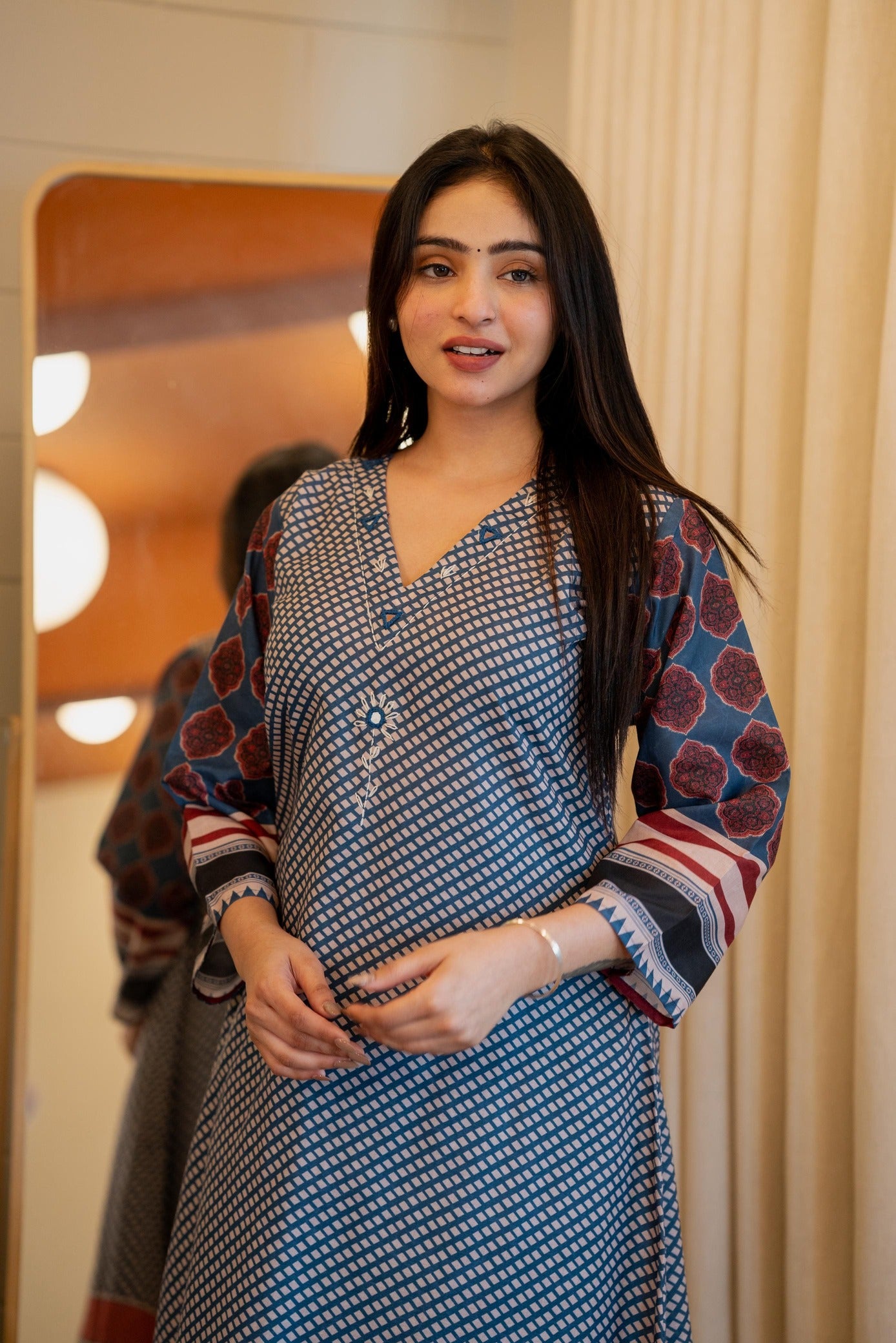 Midnight Blue Flared Kurta Pant Set