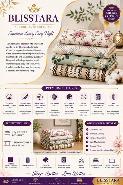 Symphony Block Print Bedsheet