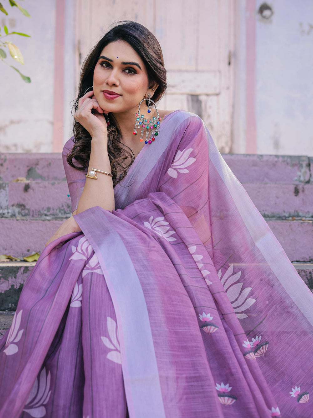 Pink saree