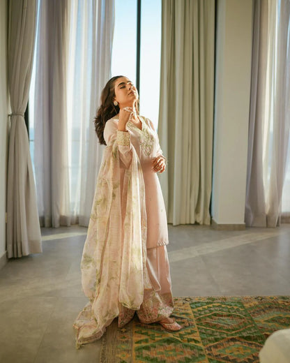 Ivory Crepe Kurta with Palazzo