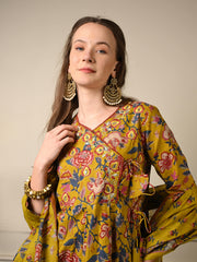 Mustard Yellow Anarkali Suit Set