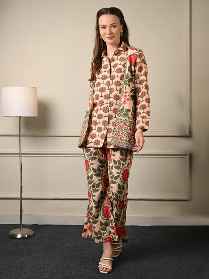 Pure Mul Chanderi Coord Set with Jacket
