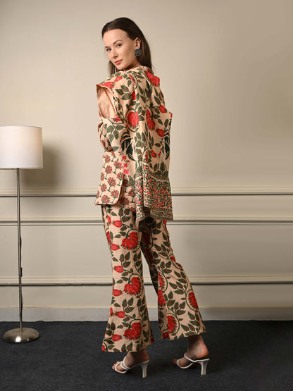 Pure Mul Chanderi Coord Set with Jacket
