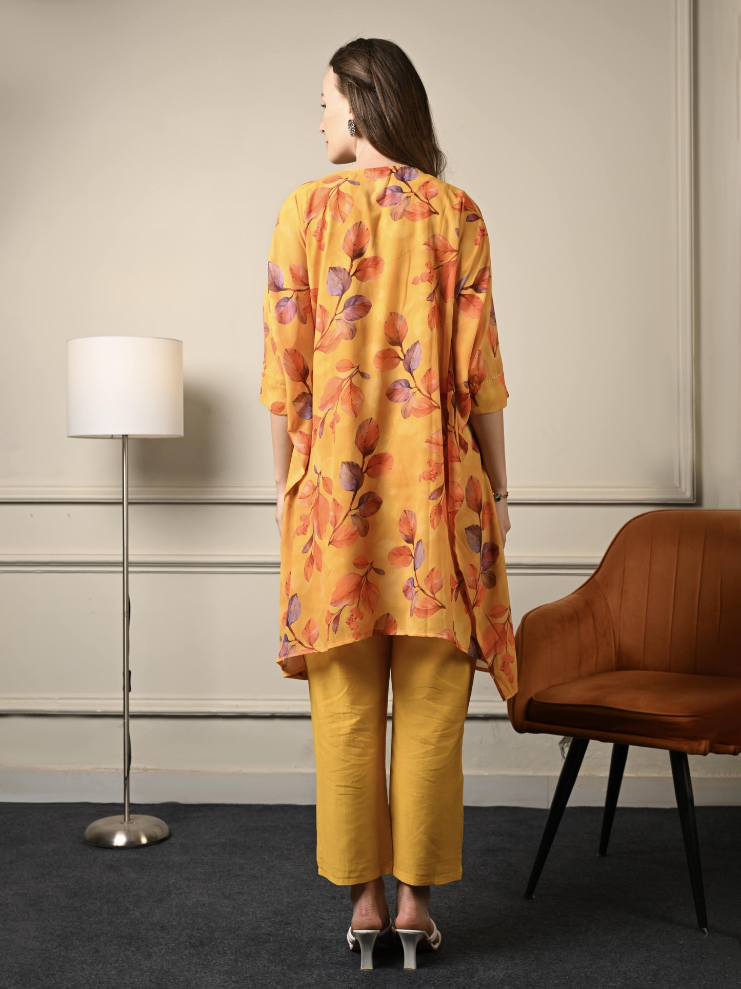 Tangerine Orange Kaftan Coord Set