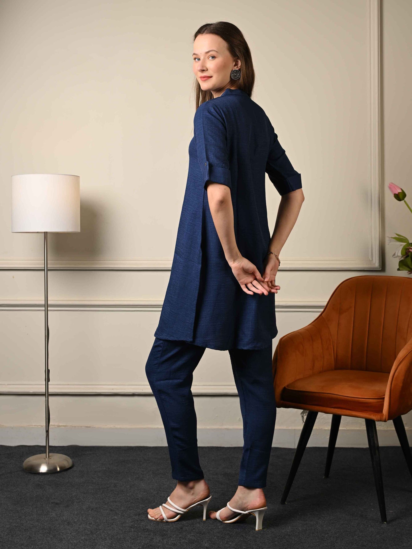 Solid Blue Tunic Coord Set