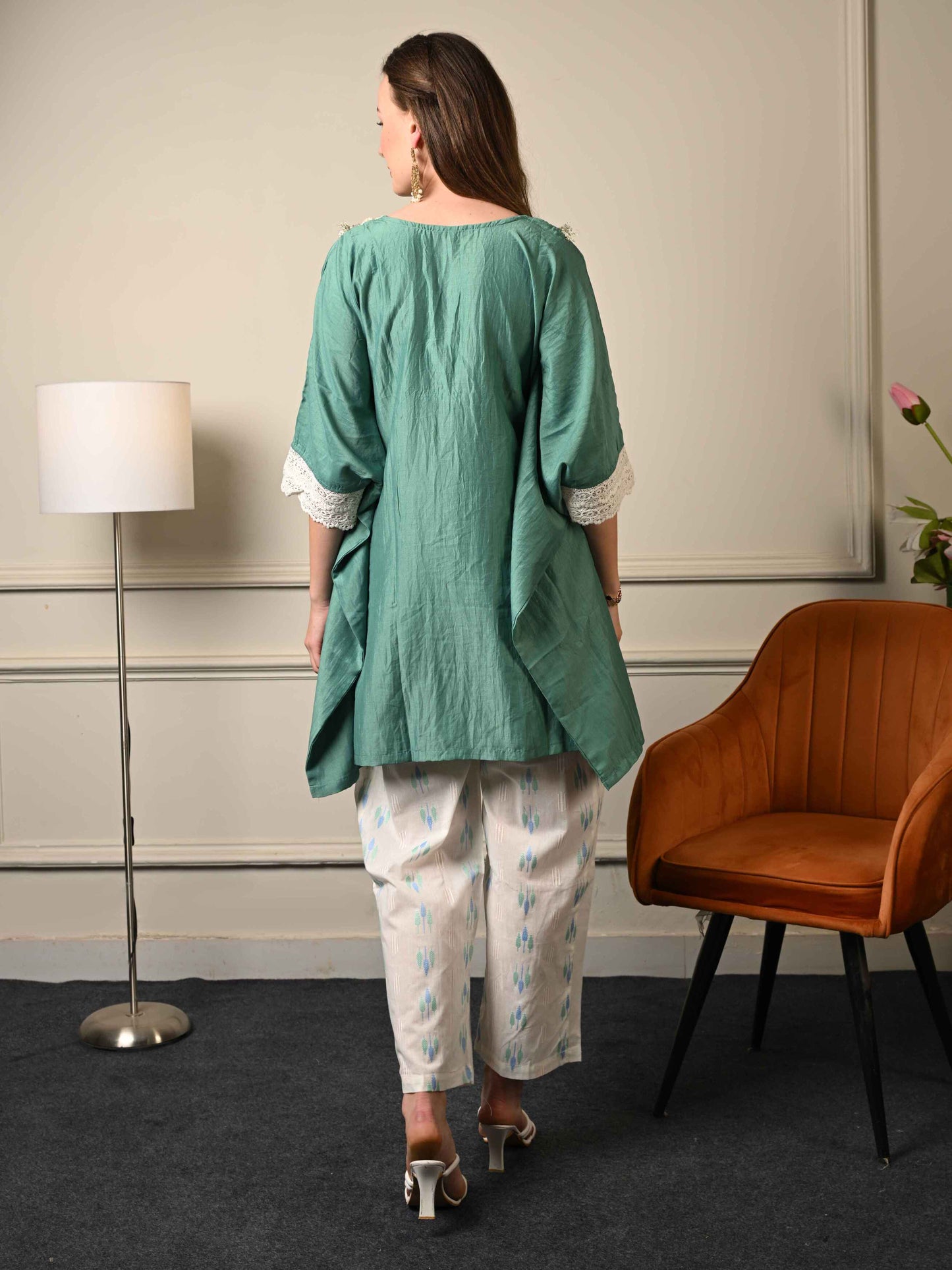 Pastel Green Kaftan Coord Set