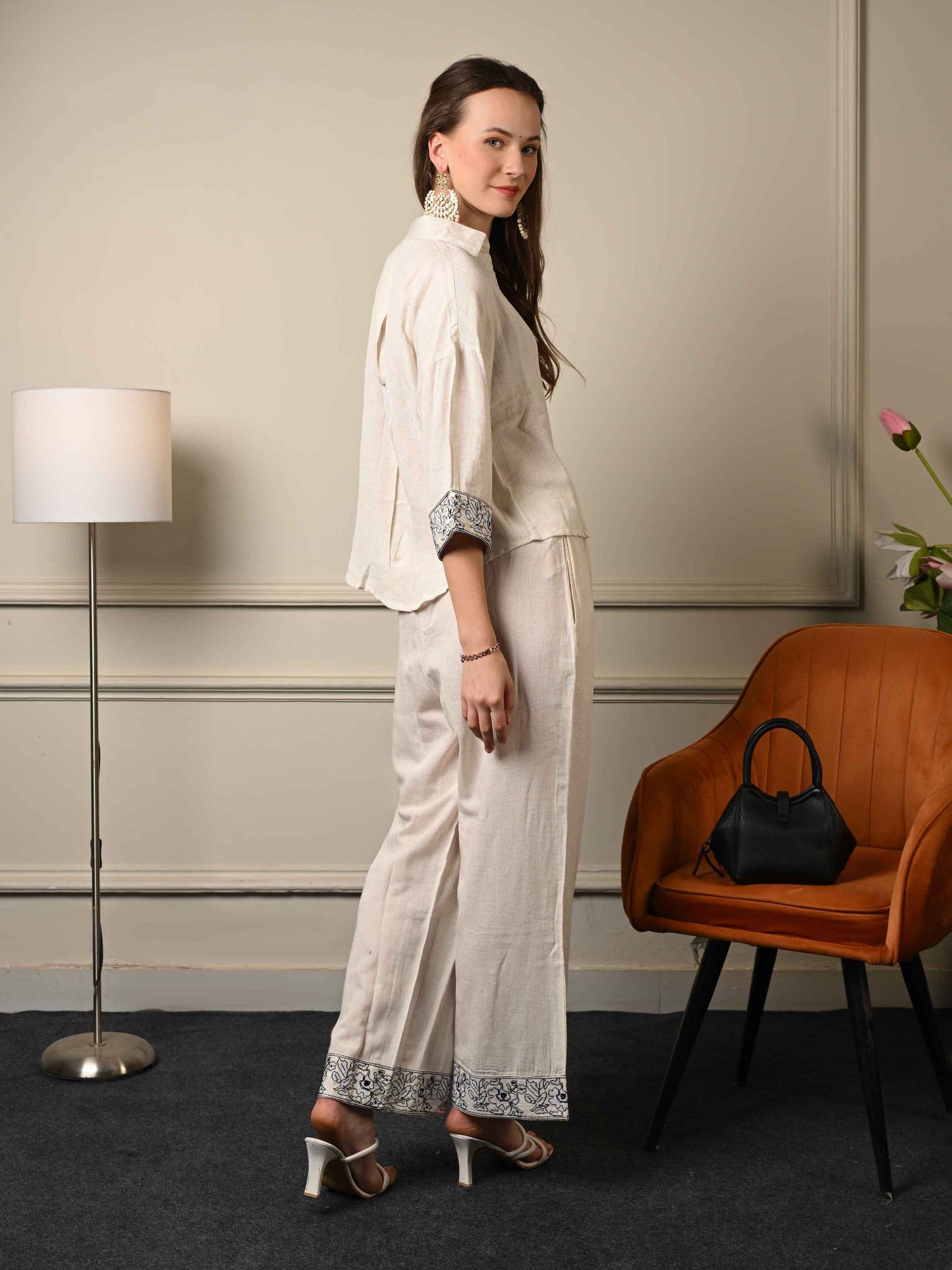 Off White Linen Coord Set
