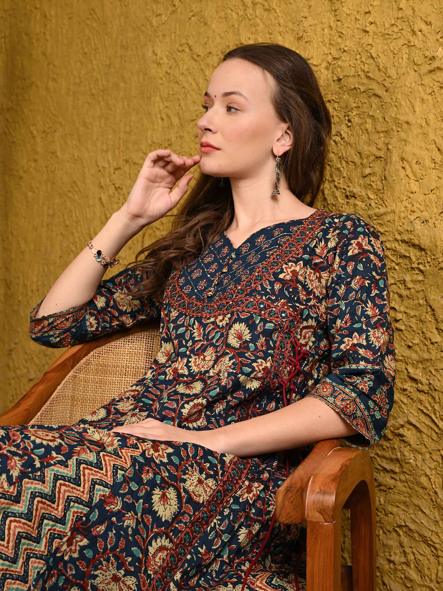 Indigo Blue Anarkali Kurta Set