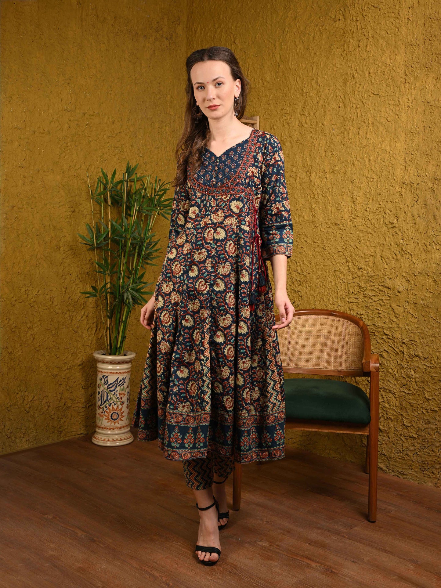Indigo Blue Anarkali Kurta Set