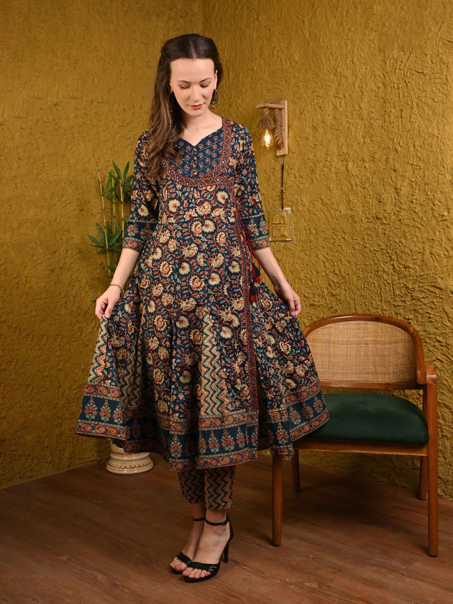 Indigo Blue Anarkali Kurta Set