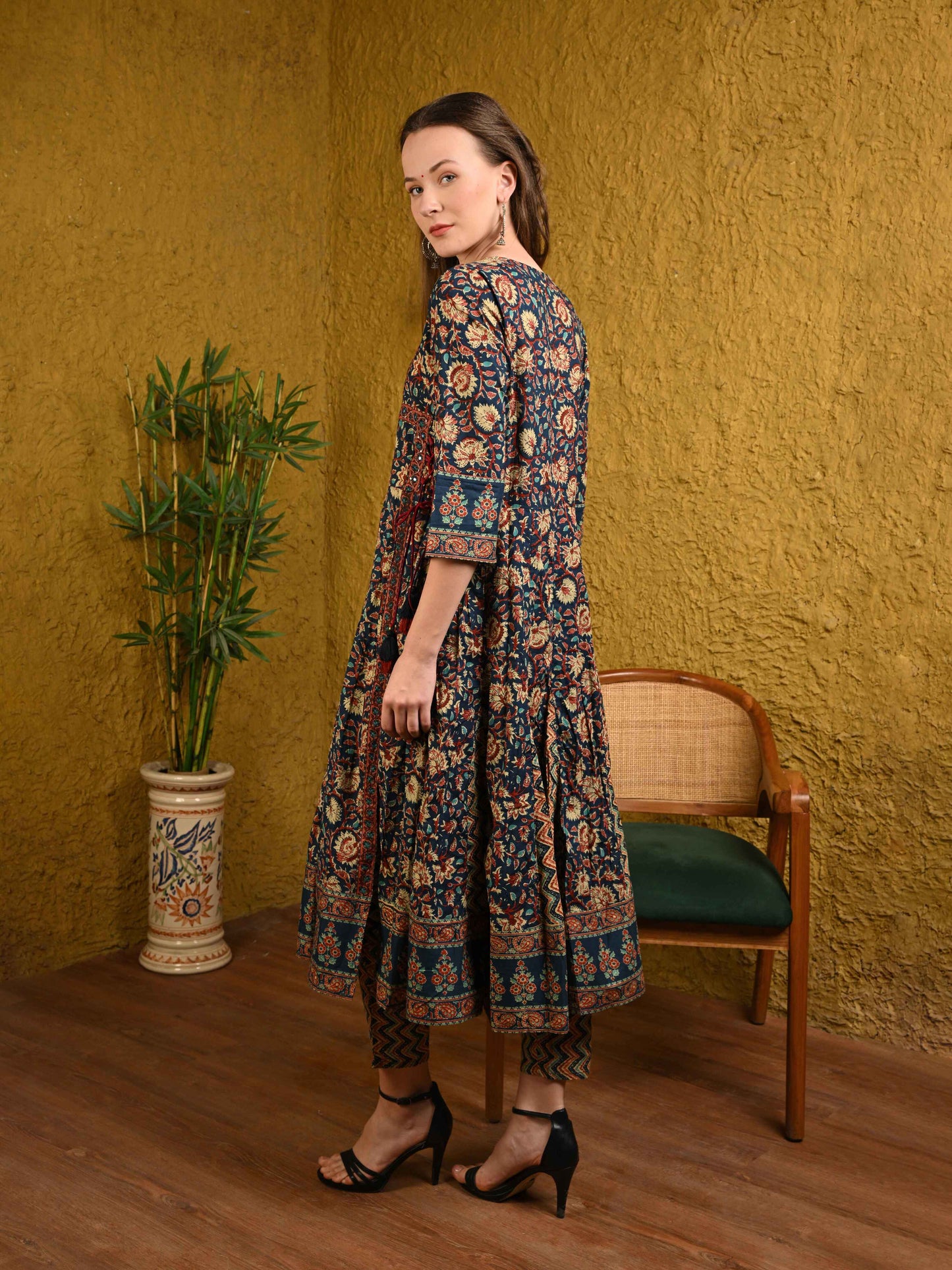 Indigo Blue Anarkali Kurta Set