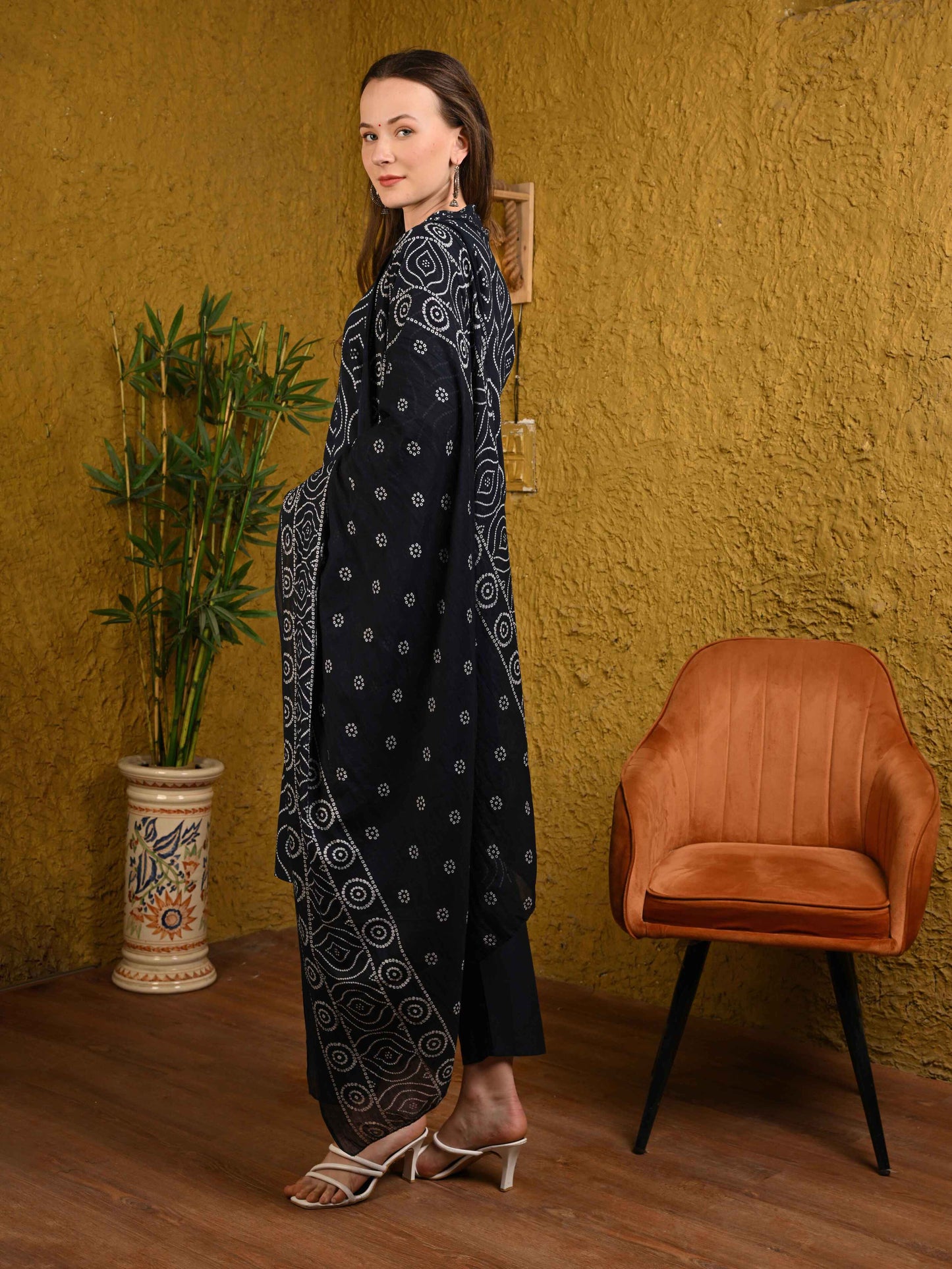 Black Jaipuri Cotton Suit Set