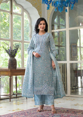 Storm Serenity Greyish Blue Cotton Suit Set