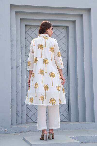Tropical Brown Organic Cotton Kurta Set