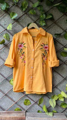 Sapphire Yellow Shirt Style Top