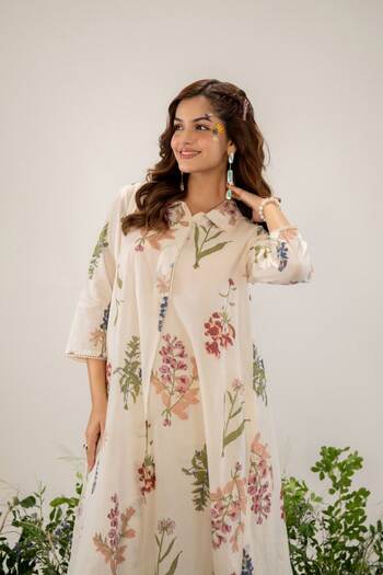 Pale Mocha Organic Cotton  Kurta Set