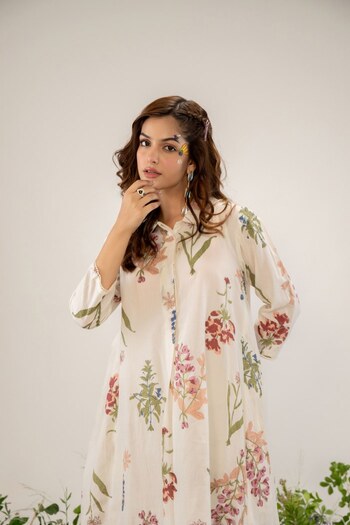 Pale Mocha Organic Cotton  Kurta Set