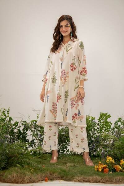 Pale Mocha Organic Cotton  Kurta Set