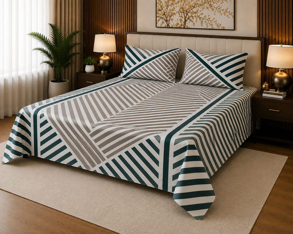 Graphite Geometric Bedsheet