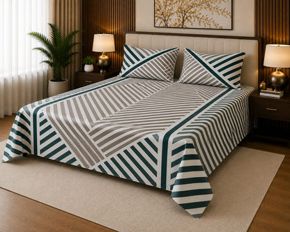 Sapphire Geometric Bedsheet