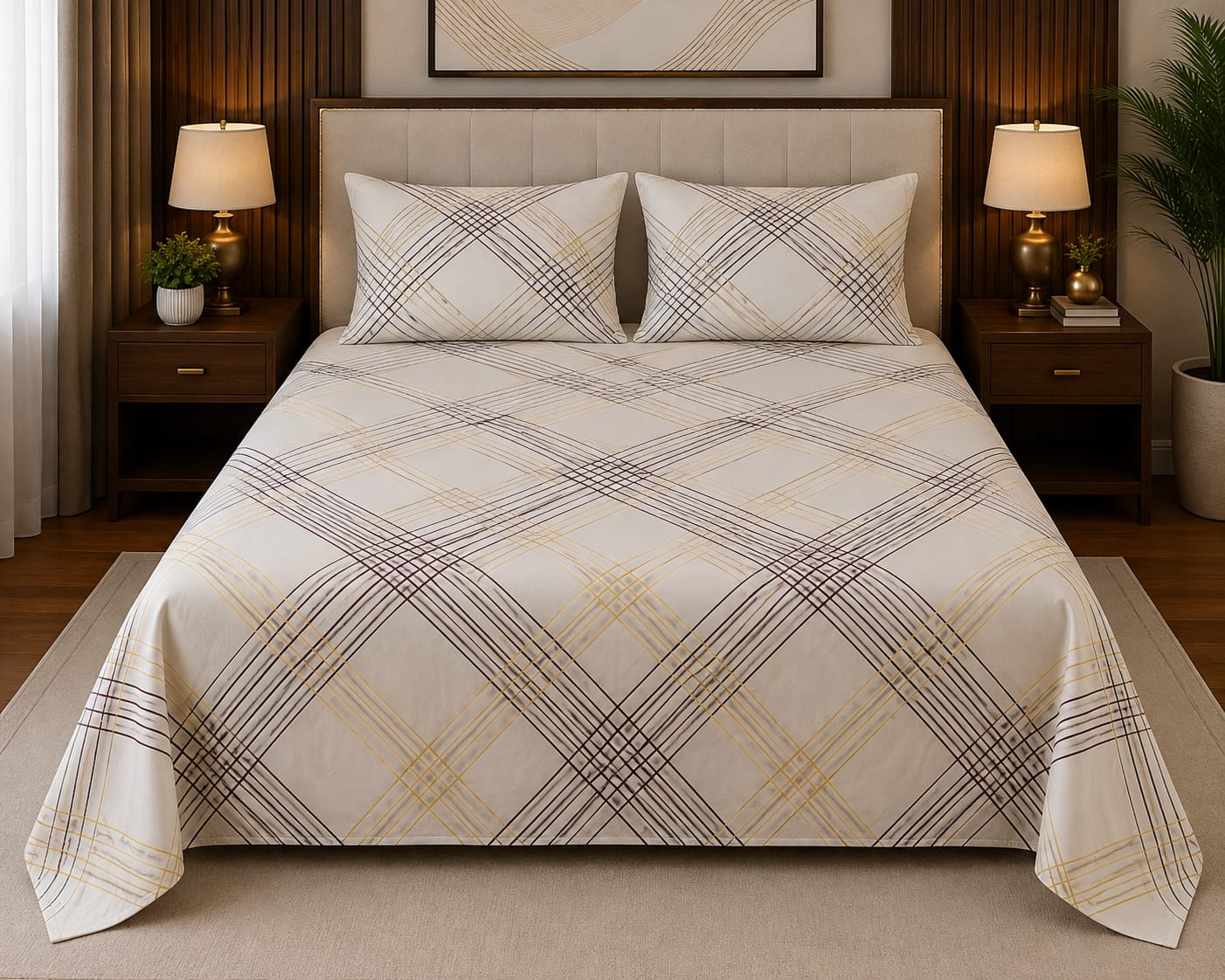 Azure Geometric Bedsheet