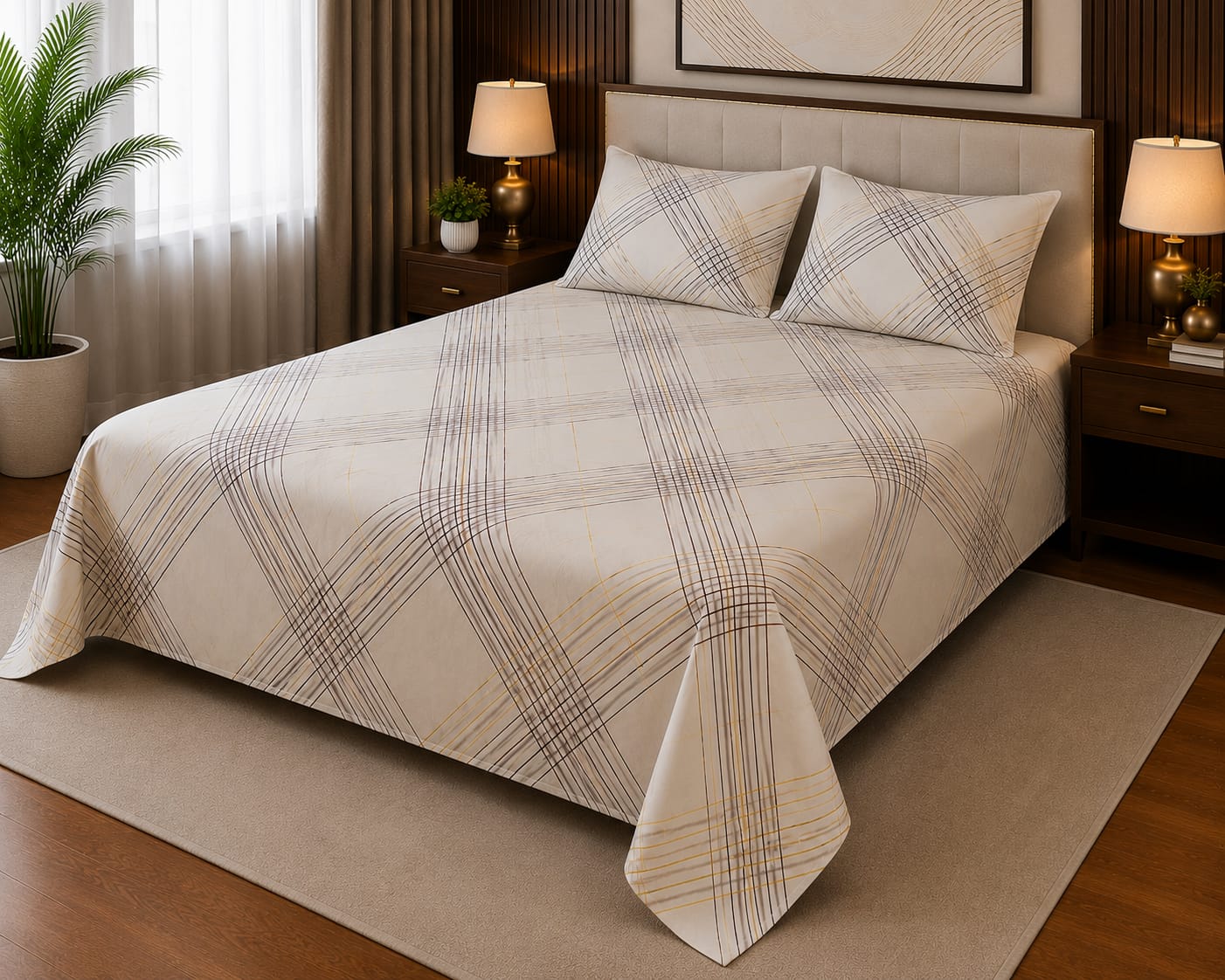 Azure Geometric Bedsheet