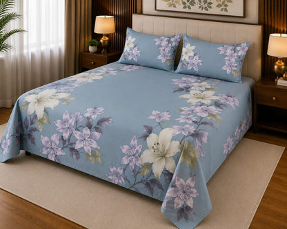 Muziyah Icy Blue Bedsheet