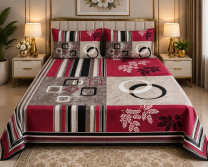 Ruby Red Print Bedsheet