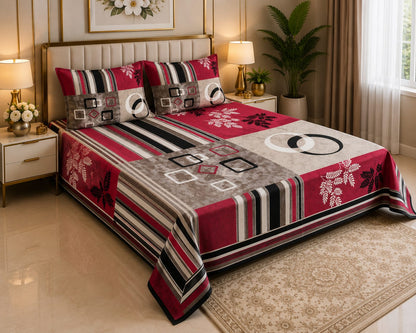 Ruby Red Print Bedsheet
