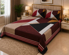 Earthy Brown Geometric Bedsheet