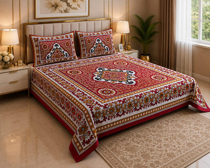 Symphony Block Print Bedsheet
