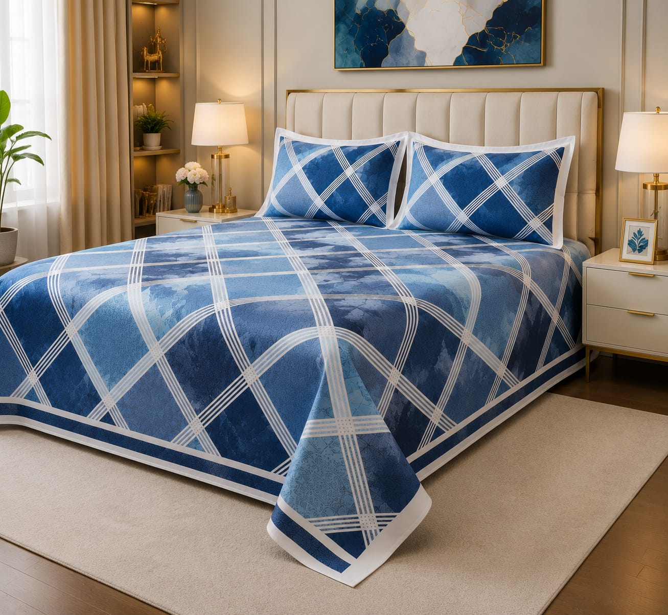 Siara Blue Bedsheet