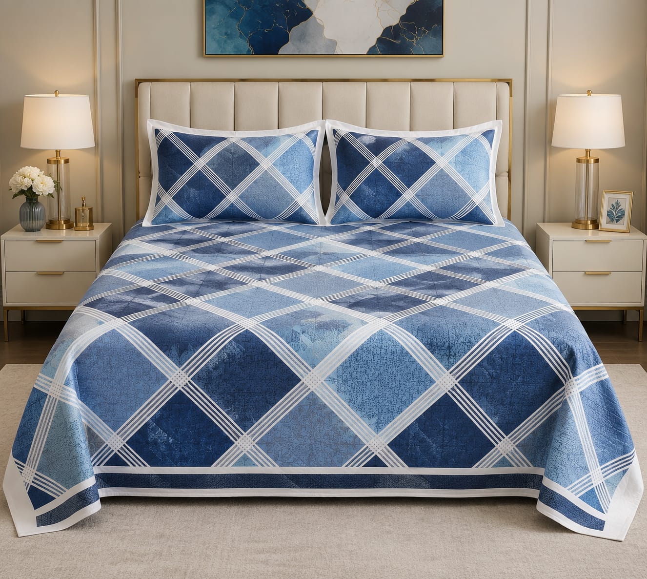 Siara Blue Bedsheet