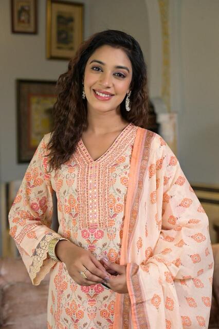 Ethereal Blush Pink Organic Cotton Suit Set