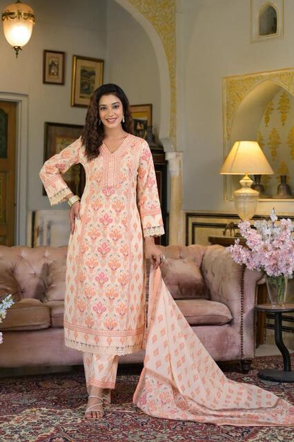 Ethereal Blush Pink Organic Cotton Suit Set